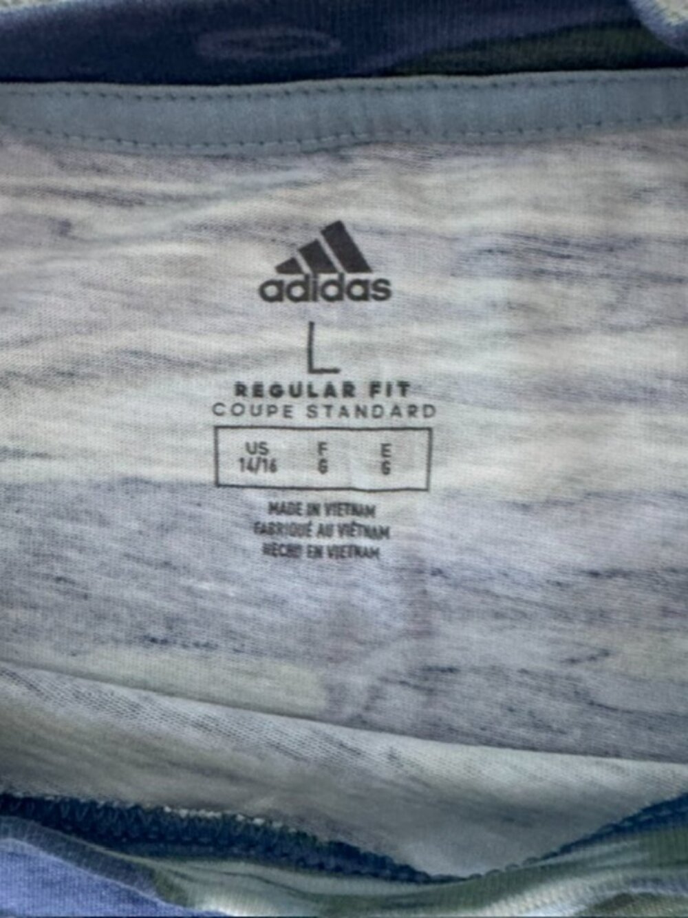 Adidas Boys L 14/16 Liquid Camo T Shirt Blue Green All Over Print Short Sleeve - Picture 3 of 7